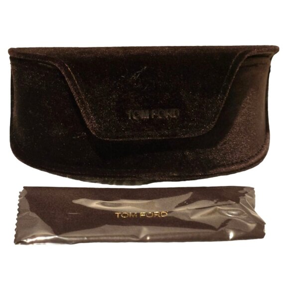 TOM FORD LARGE BROWN VELVET SUNGLASS CASE w CLEANING CLOTH - Picture 3 of 4